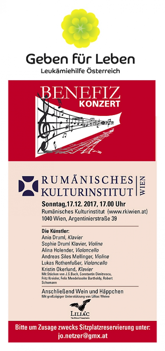 Benefizkonzert des rumänischen Kulturinstituts