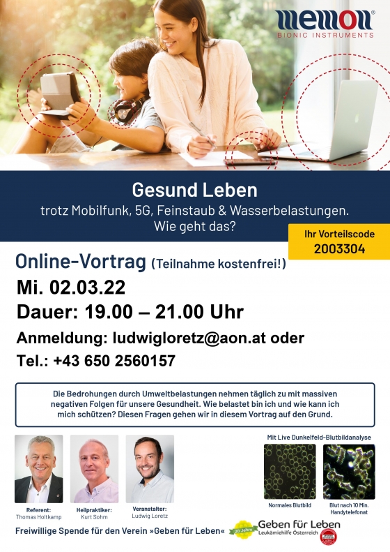 Onlinevortrag Elektrosmog, 5G und Handystrahlung