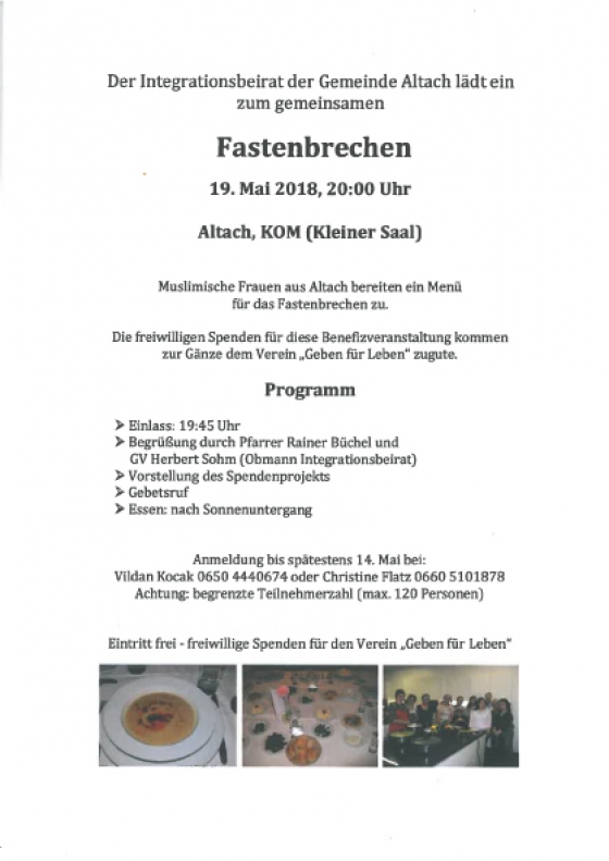 Fastenbrechen für den guten Zweck