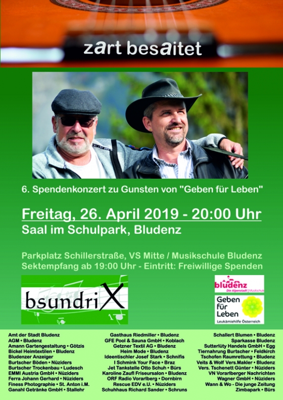 6. Benefizkonzert von Bsundrix in Bludenz
