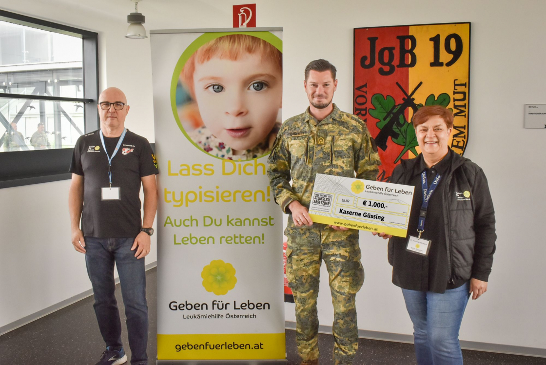 € 1.000.- Geldspende vom JgB19 Güssing - Burgenland