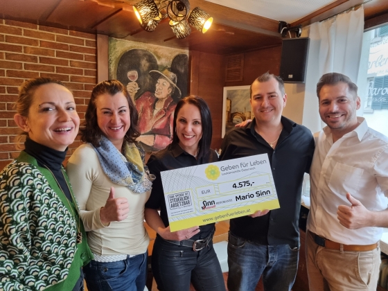 € 4.575 von Mario Sinn und seinem Team vom SINNsationell