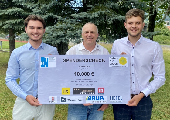€ 10.000,- vom Ballkomitee der HTL Rankweil