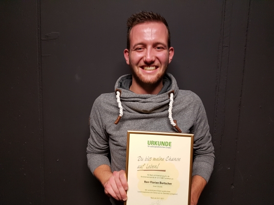 Unser 54. Spender Florian Burtscher (24)