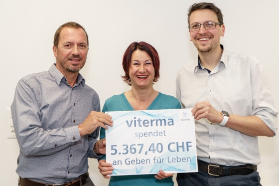 Schweizer Unternehmen Viterma AG aus Au spendet CHF 5.367,40