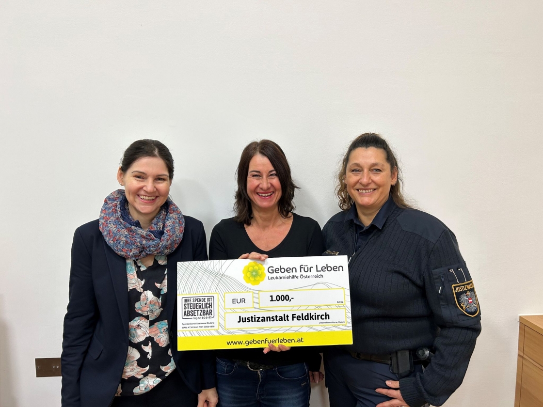 € 1.000 von der Justizanstalt Feldkirch - Vorarlberg