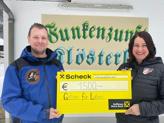 € 1.500 von der Funkenzunft Klösterle - Vorarlberg