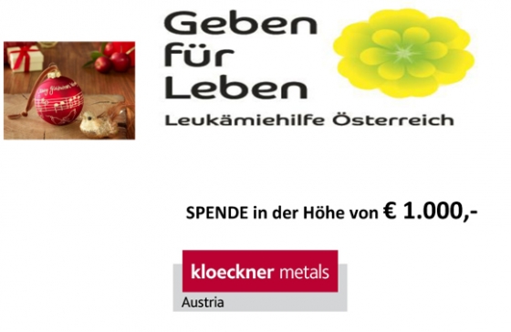 € 1.000,- von Kloeckner Metals Austria