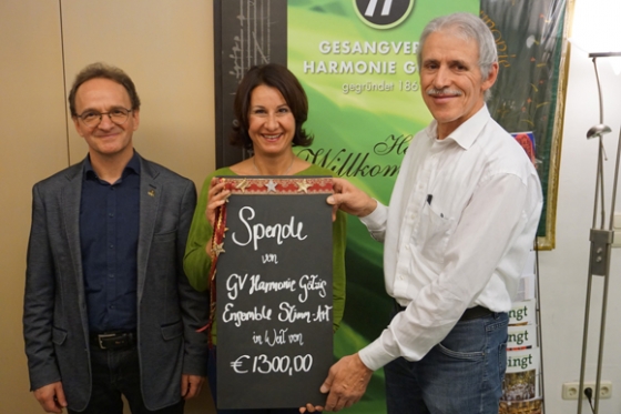 € 1.300,- vom Gesangsverein Harmonie in Götzis
