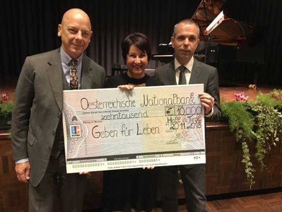 € 10.000,- von OeNB nach Benefizkonzert 