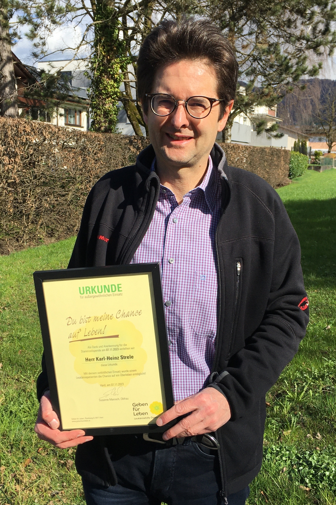 Unser 461. Spender ist Karl Heinz aus Vorarlberg