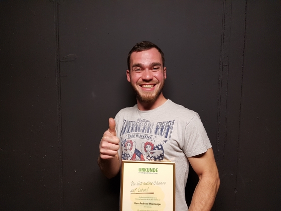 Unser 53. Spender Andreas Meusburger (30)