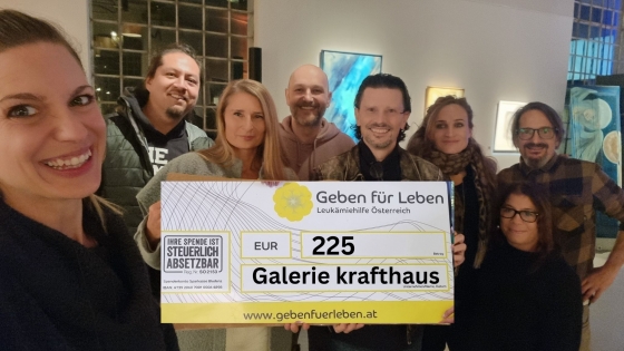 € 450 bei Benefizauktion in der Galerie.krafthaus - Vorarlberg