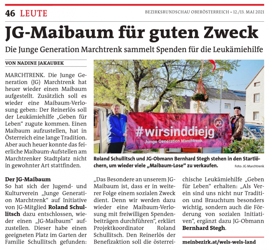 'Junge Generation Marchtrenk stellt „Maibaum für den guten Zweck“ auf'-Bild-2