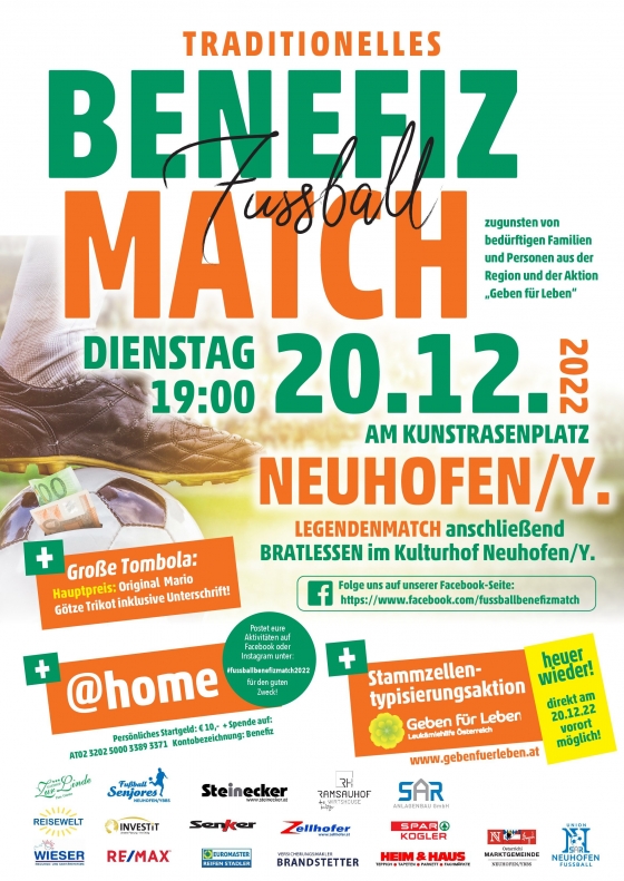 Traditionelles Benefiz-Fußball-Match in Neuhofen an der Ybbs