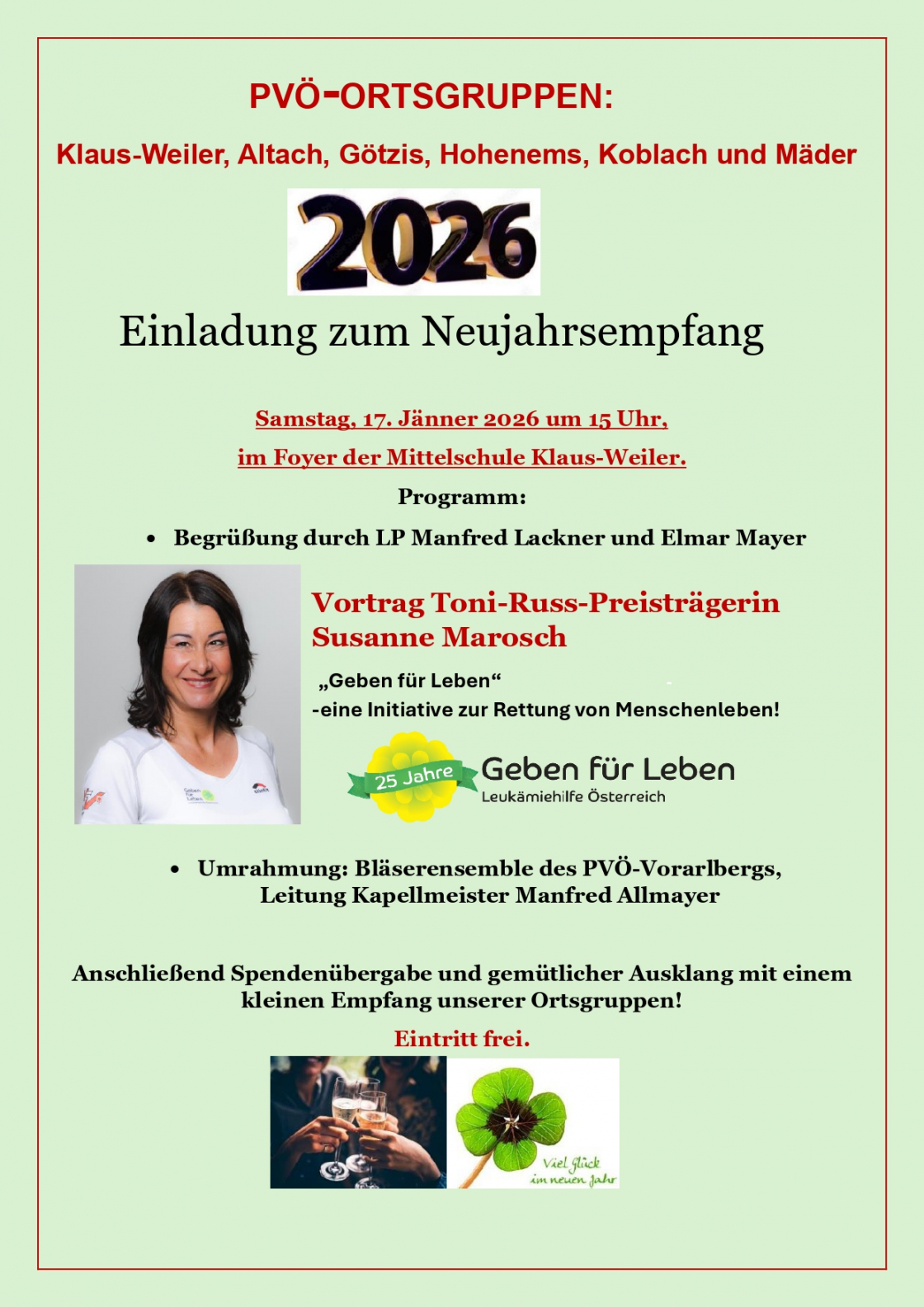 PVÖ-ORTSGRUPPEN Neujahrsempfang 2026 / Klaus-Weiler