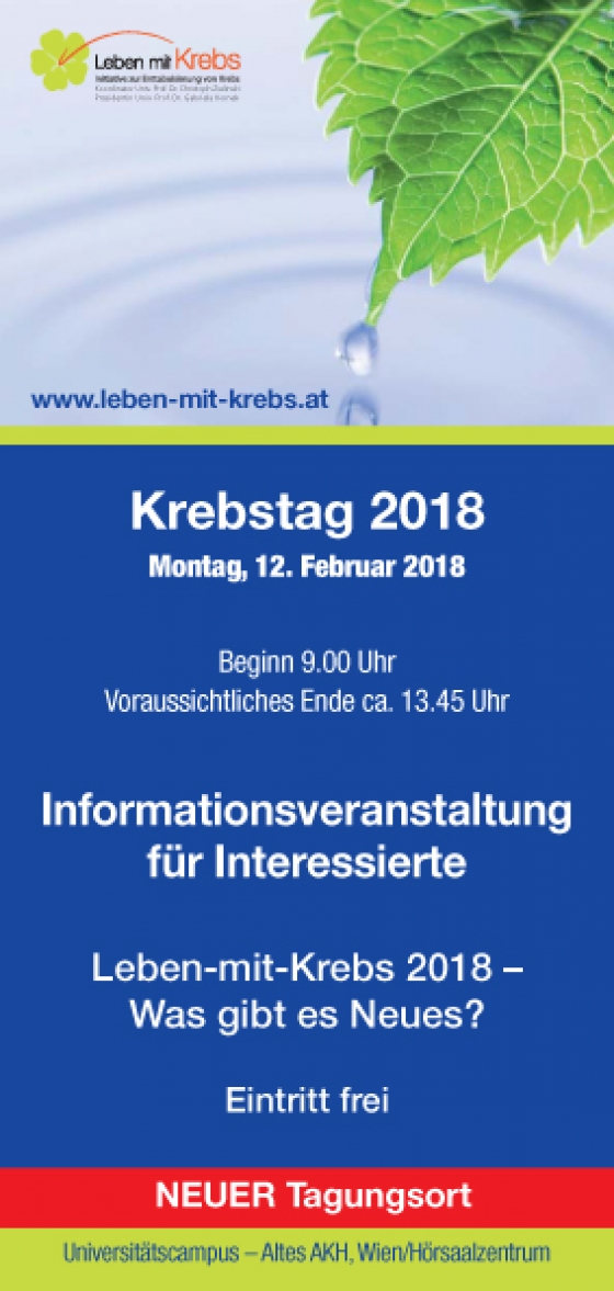 Krebstag 2018 - Informationsveranstaltung im Alten AKH Wien