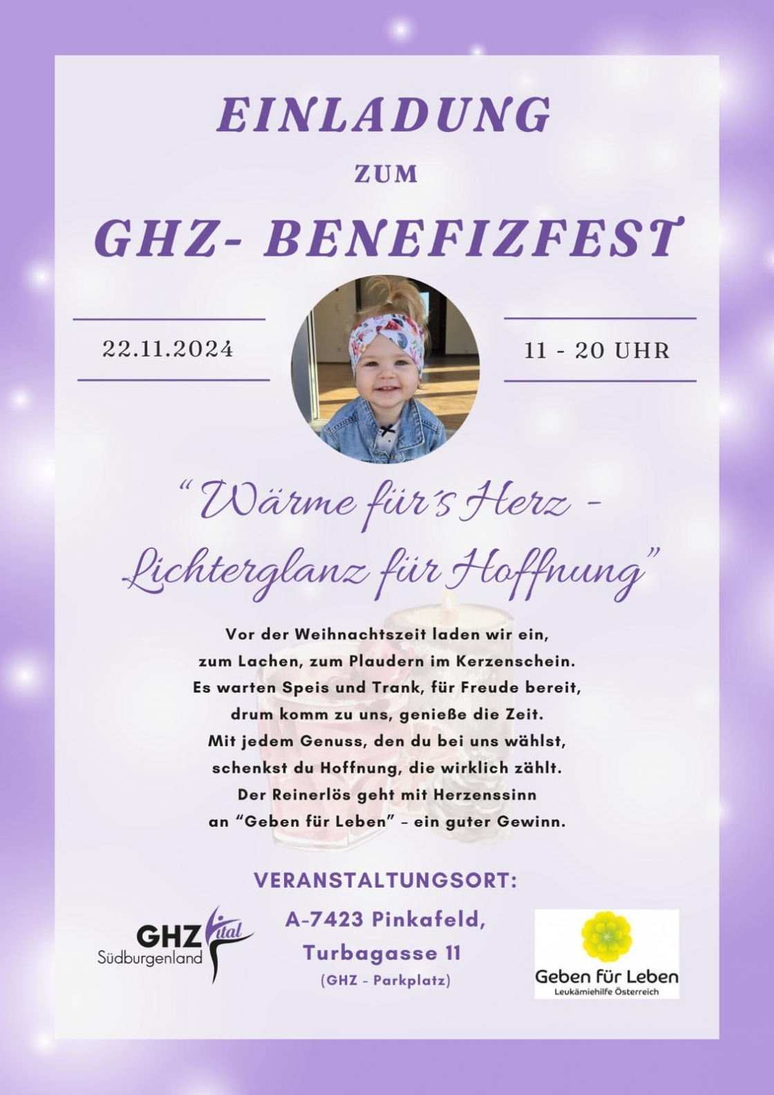 Benefizfest im GHZ in Pinkafeld - Hoffnung für Pia
