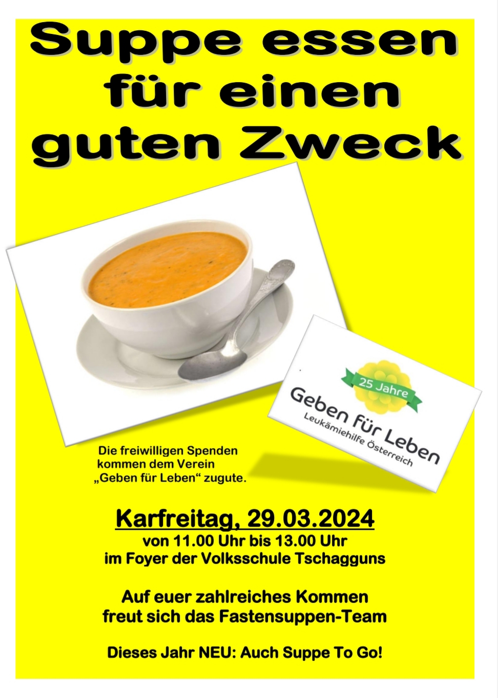 Fastensuppe essen für den guten Zweck 2024