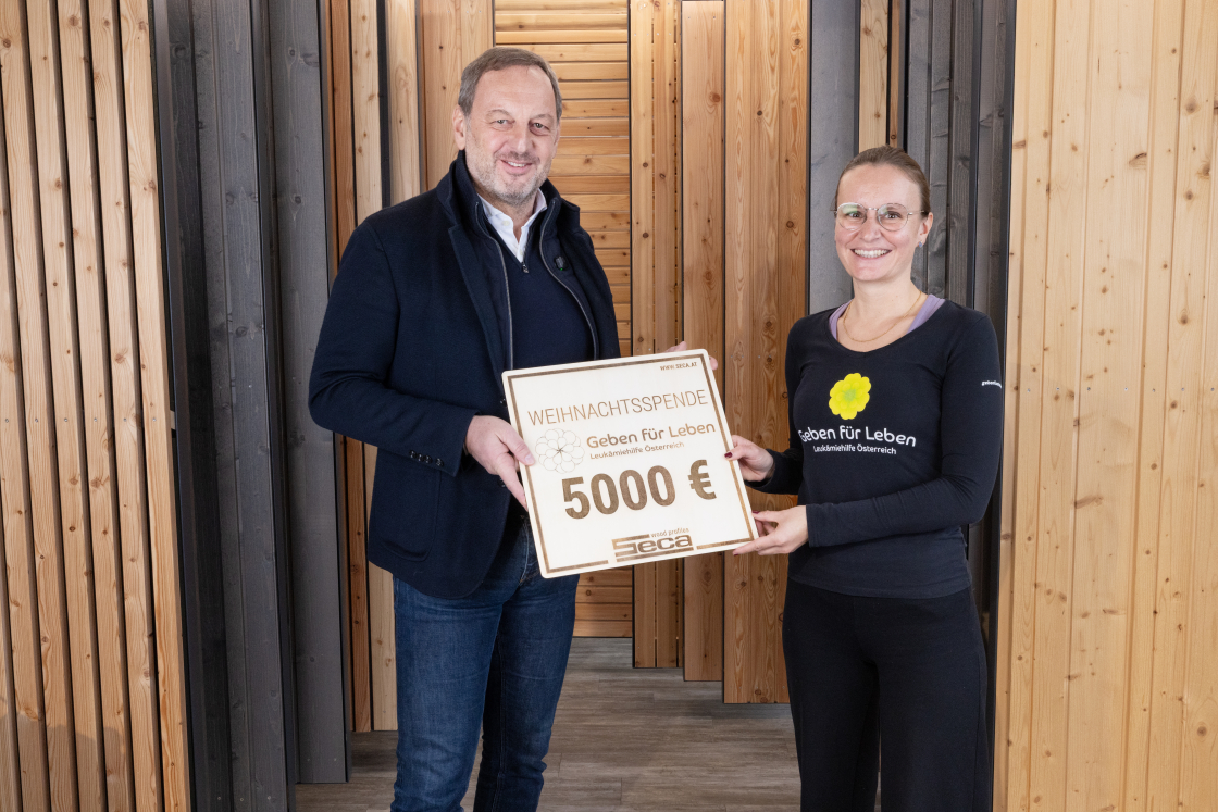 Firma SECA Holzwelt aus Ottensheim spendet € 5.000 an Geben für Leben - Oberösterreich