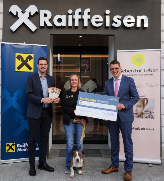 € 1.500,- von der Raiffeisenbank Steinbach-Grünburg