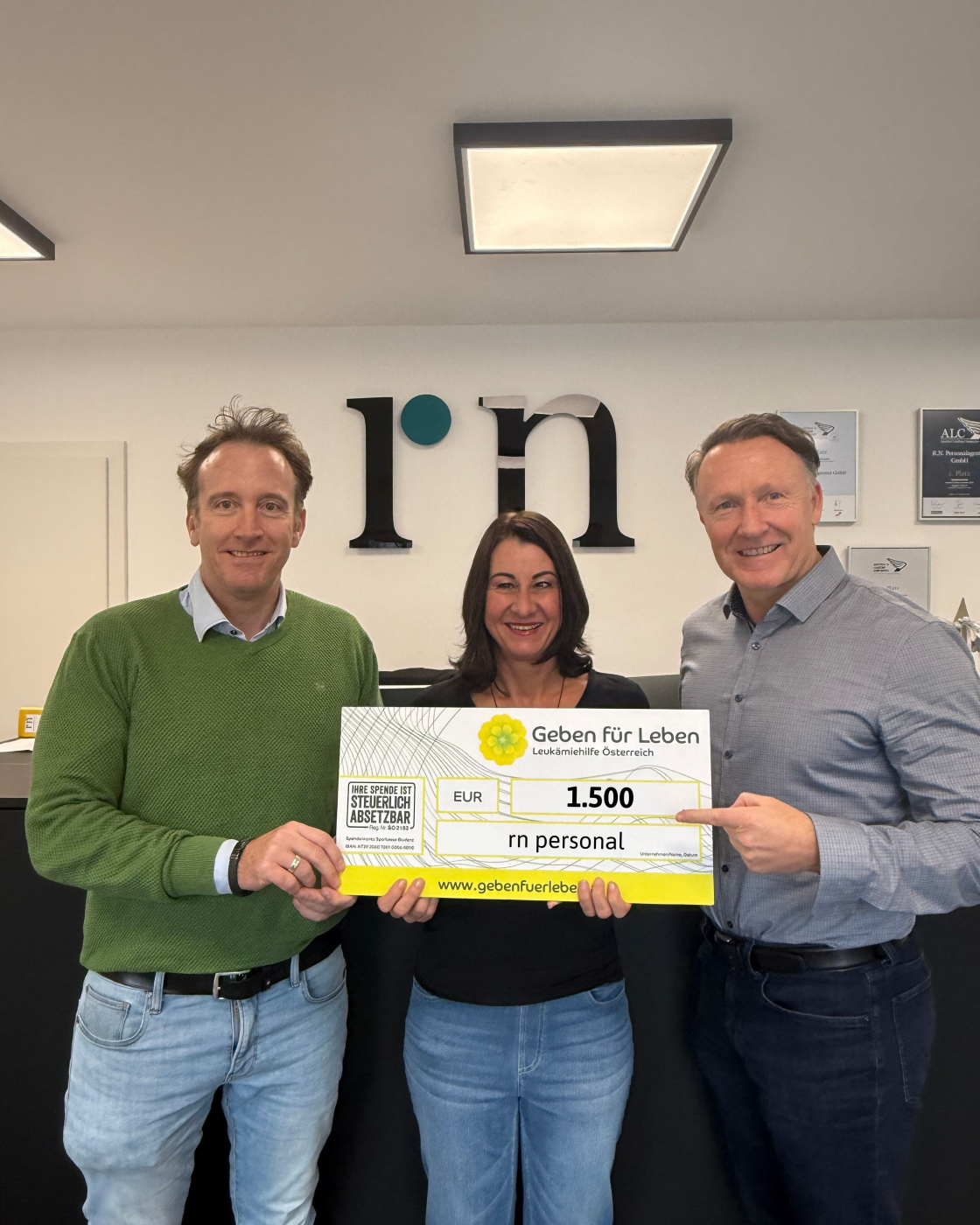R. N. Personalagentur GmbH spendet € 1.500 – Vorarlberg