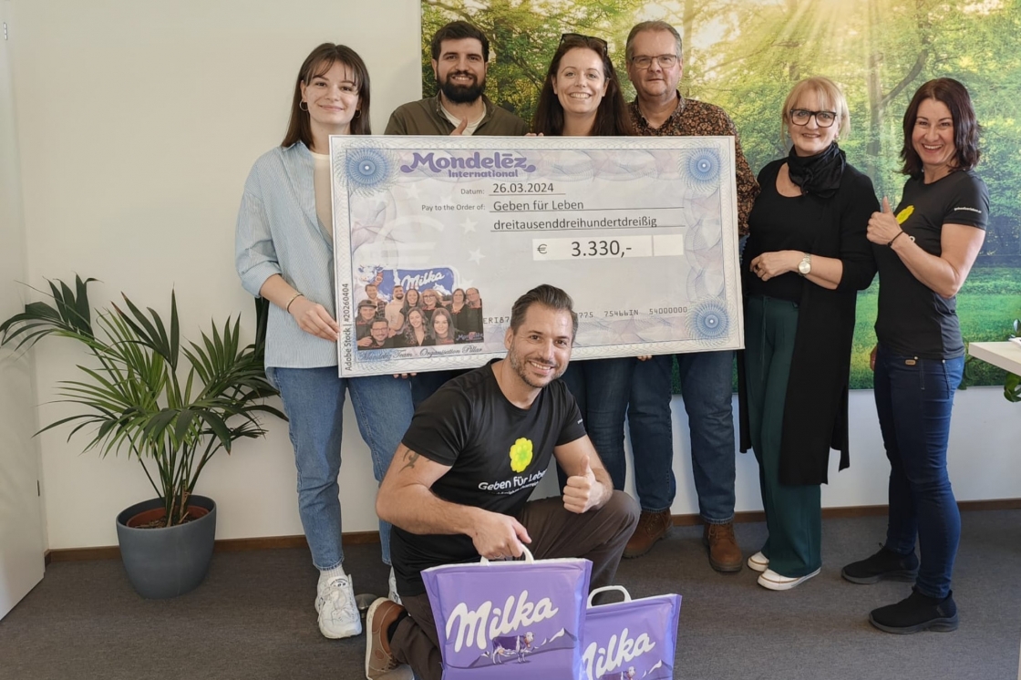 € 3.330 Spende von Mondelez Mitarbeitern in Bludenz - Vorarlberg