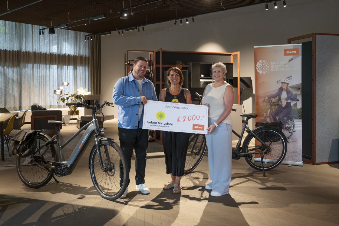 Blum-Mitarbeiter erradelten 2.000 Euro für Geben für Leben - Vorarlberg