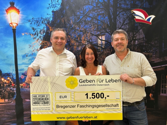 € 1.500,- von der Bregenzer Faschingsgesellschaft - Vorarlberg